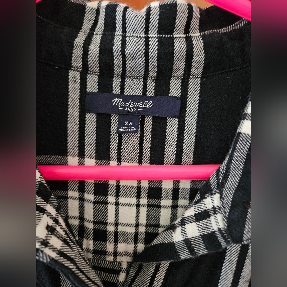 Madewell Flannel Daywalk Plaid Shirt Dress Size XS - Picture 4 of 6
